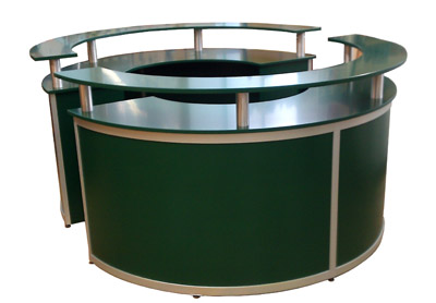 mit Theke Heilbronner Land Halbkreis, Stellwand, Grodruck, Prospektstndern
Mbel und Messezubehr mieten.