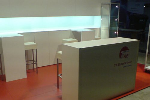 Messestand TKEUROPE 2008
Spanndecke, Theke, Sthle, Vitrinen...